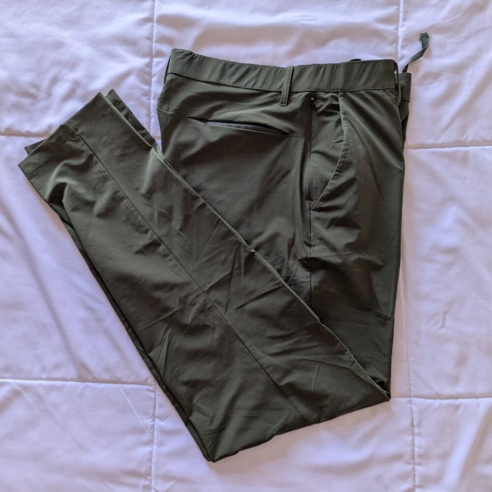 Fabletics "The Only" 4-way Stretch Pant, Deep Olive Green, 34 X 32